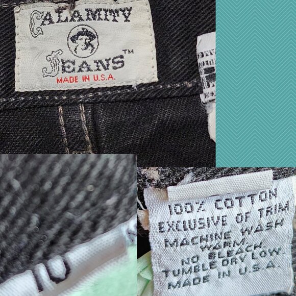 Calamity Jeans USA Vintage Black Wash High Rise Tapered Leg Jeans - Picture 5 of 5